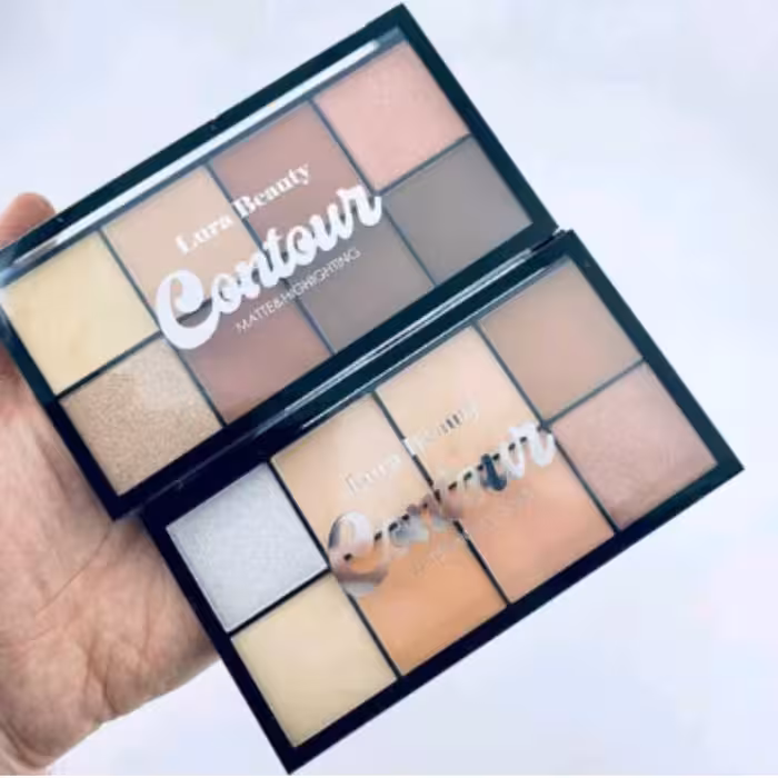 پالت کانتور و هایلایتر 8 رنگ لورا بیوتی