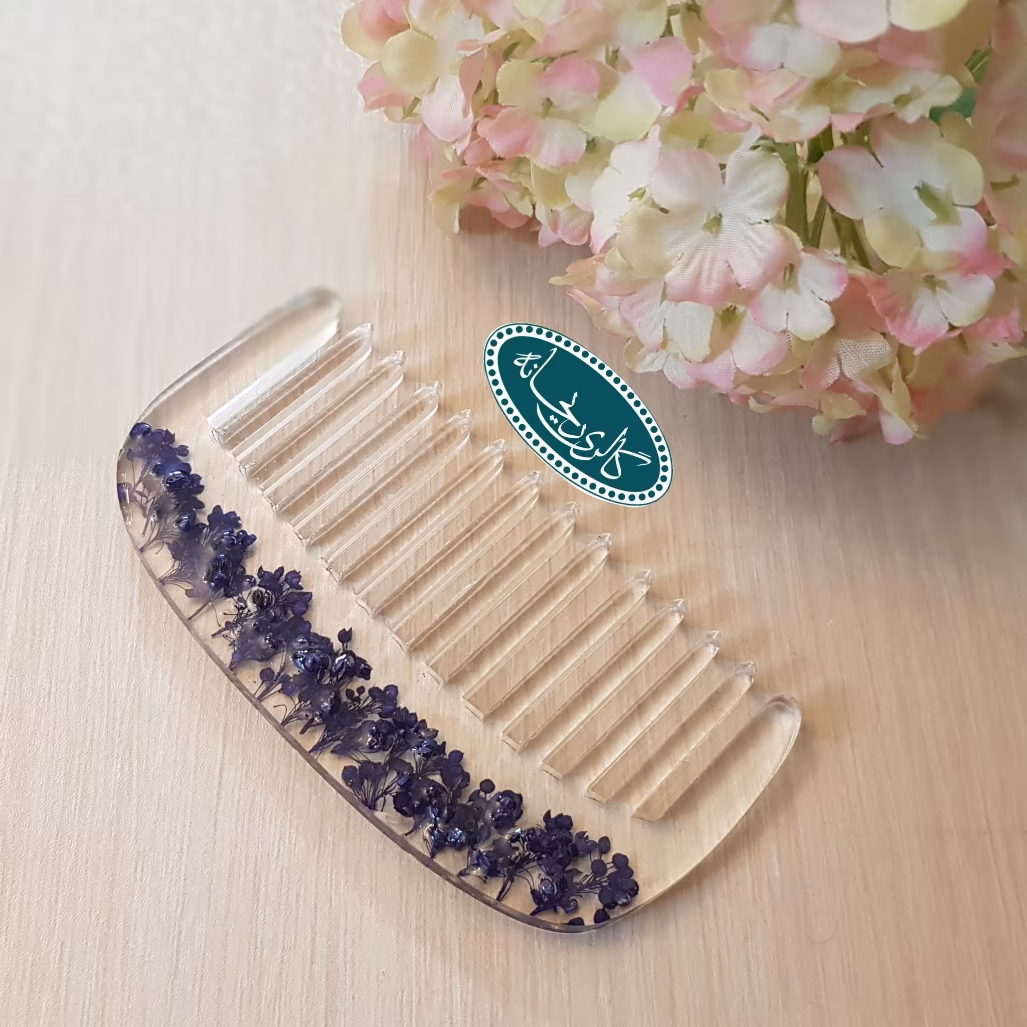 شانه سر رزینی با گل های طبیعی (3)