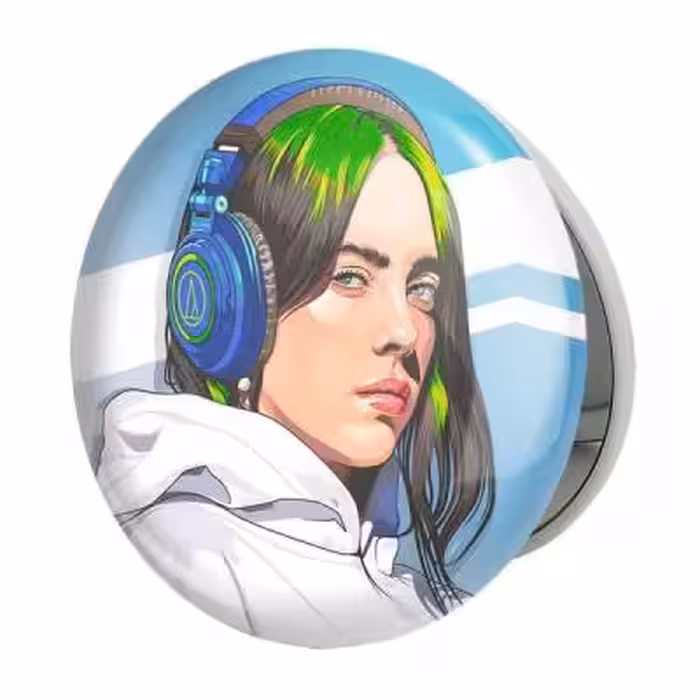 آینه جیبی خندالو طرح بیلی آیلیش Billie Eilish مدل تاشو کد 2770