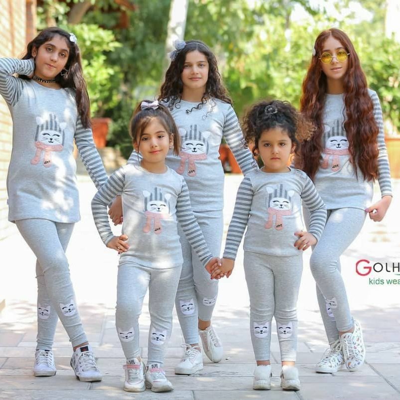 بلوزشلواردخترونه طرح کش گربه