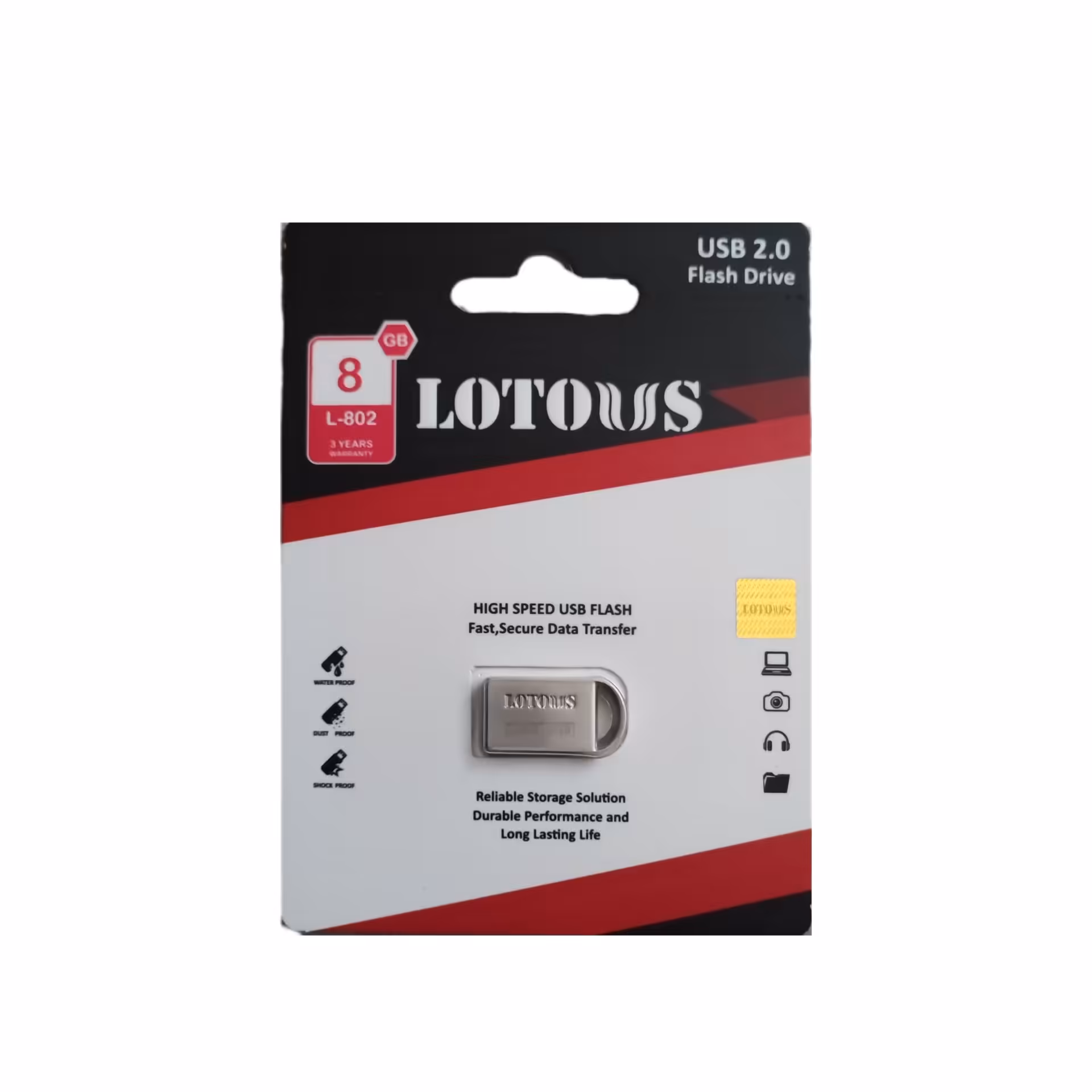 فلش 8 گیگ برند لوتوس مدل L_802 اورجینال و گارانتی مادام العمر