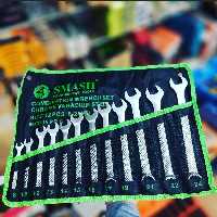مجموعه 12 عددی آچار مات یکسرتخت و یکسررینگ مارک smash