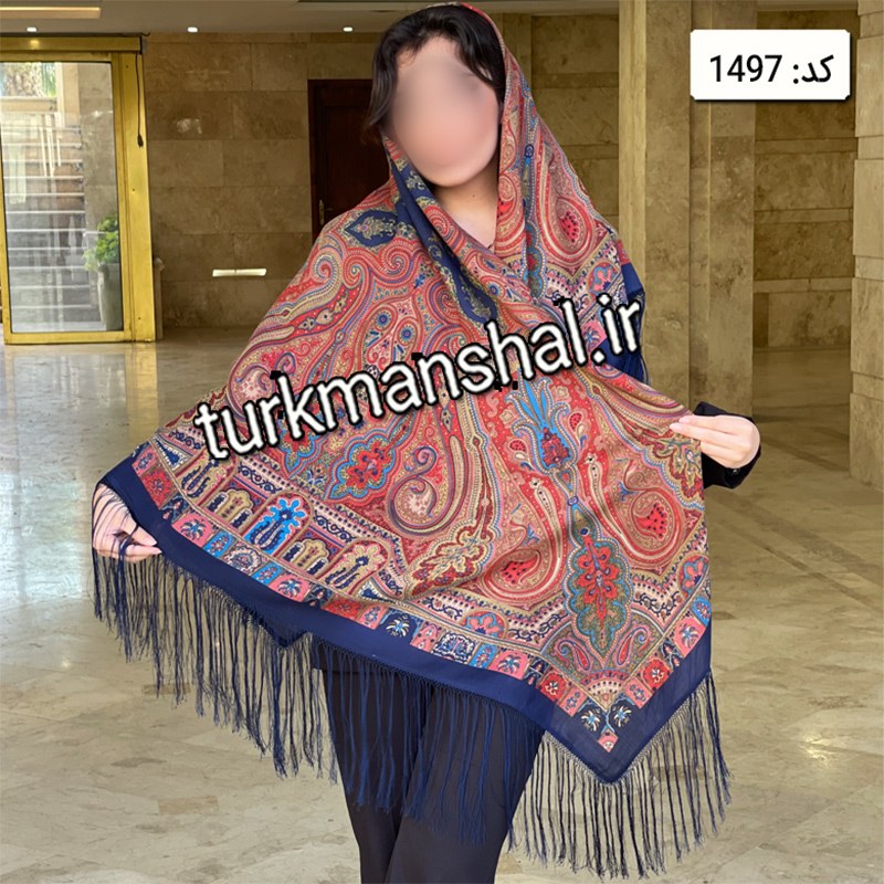 روسری ترکمن ابریشمی (ایتالیایی) کد 1497