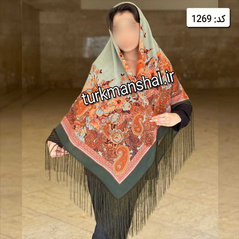 روسری ترکمن ابریشمی (ایتالیایی) کد 1269