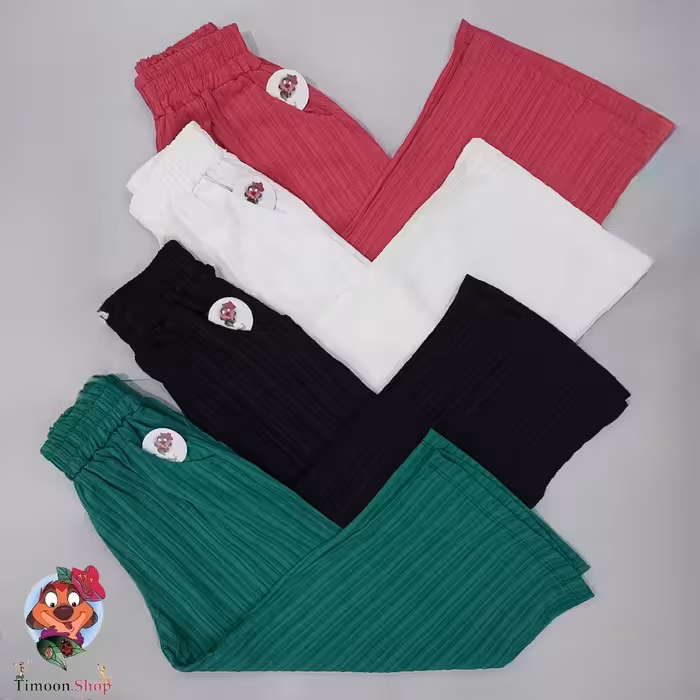 شلوار بگ خنک دخترانه  پارچه کراش خارجی مناسب 6 تا 17 سال