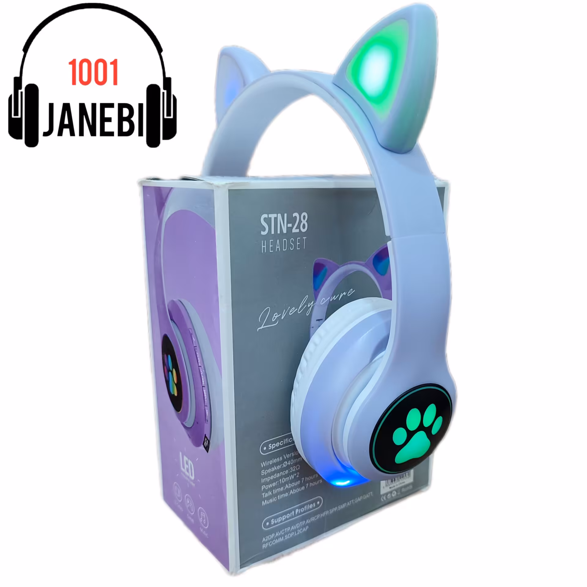 هدفون گربه cat        stn28.    رنگ سبز و آبی