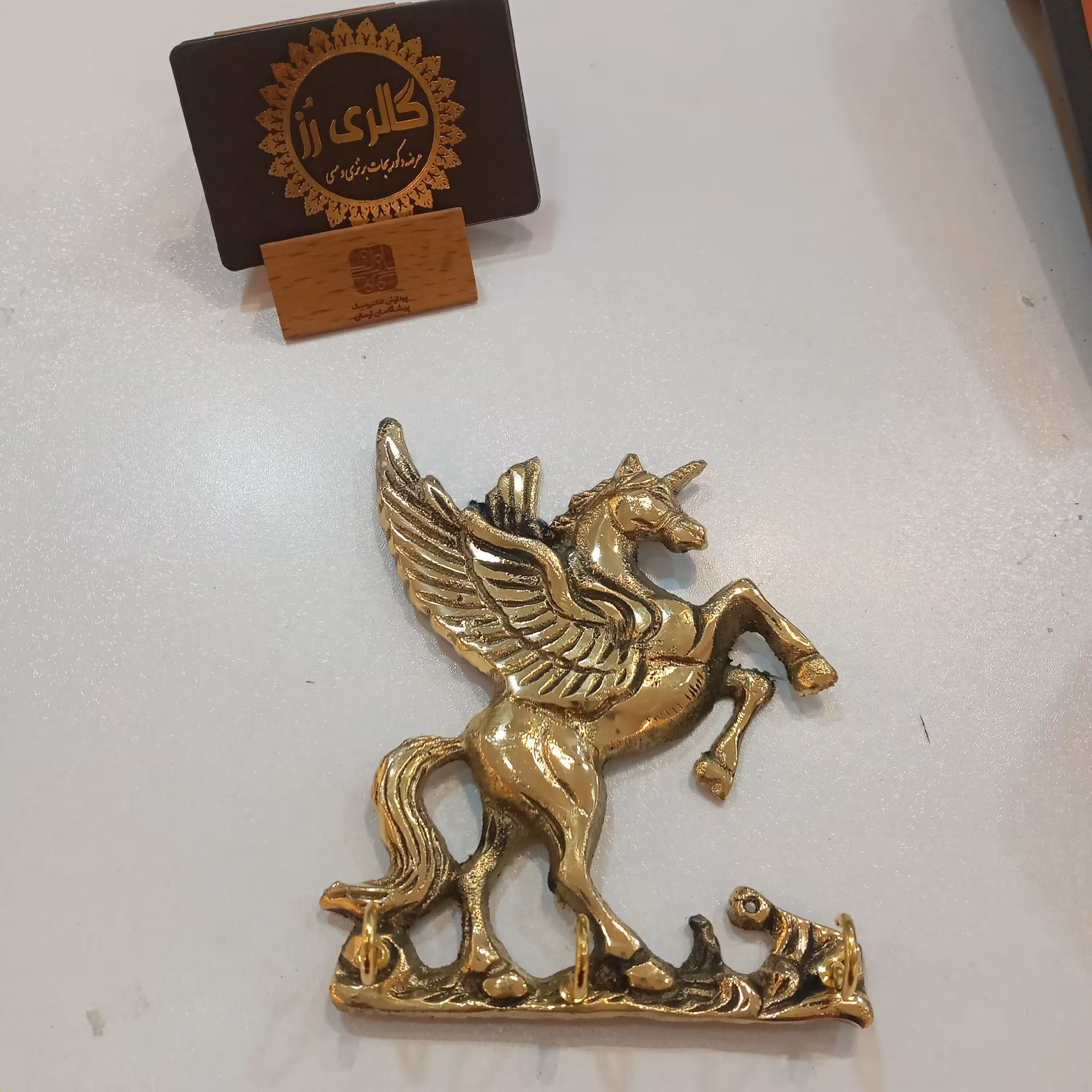 جا کلیدی برنجی (برنز) طرح اسب تک شاخ سایز کوچک 