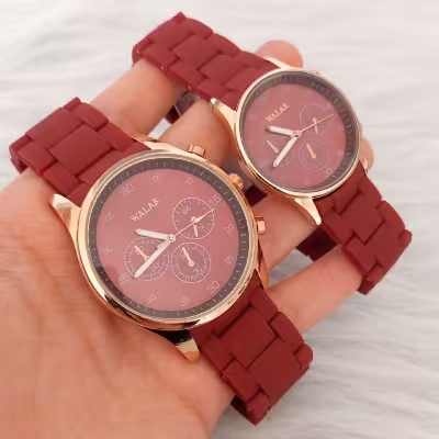 ساعت ست والار قرمز قاب رزگلد