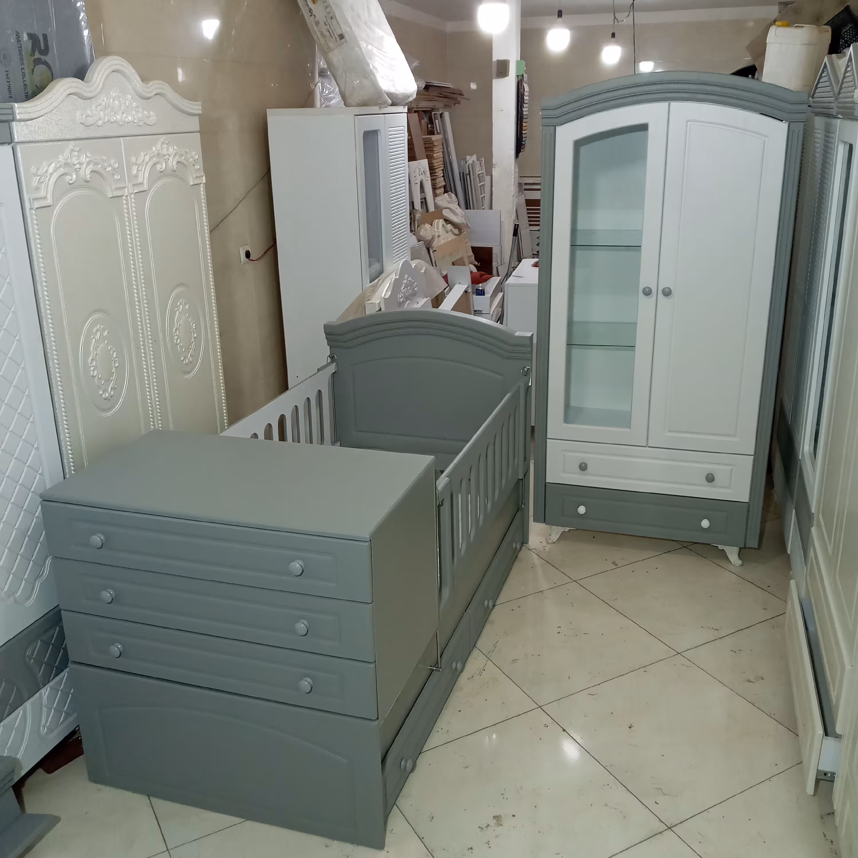 سیسمونی تخت و کمد نوزاد نوجوان کودک بچه سرویس خواب نوجوان شیک لباس بارداری مدل کرال