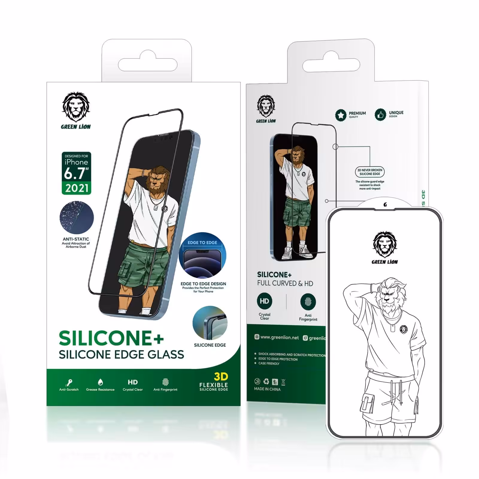 گلس گوشی iPhone 13 pro max گرین لاین مدل silicon plus - ایسل