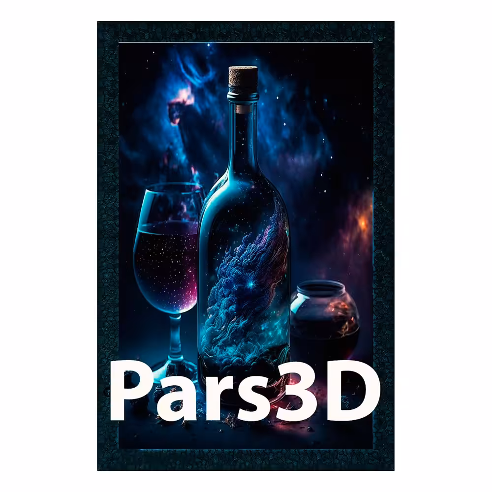 تابلو شب خواب نوری بک لایت سه بعدی بطری کهکشانی