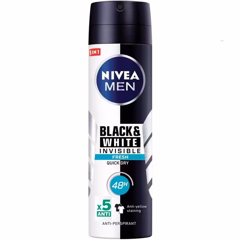 اسپری مردانه نیوآ مدل Invisible Black and White Original حجم 150 میلی لیتر

