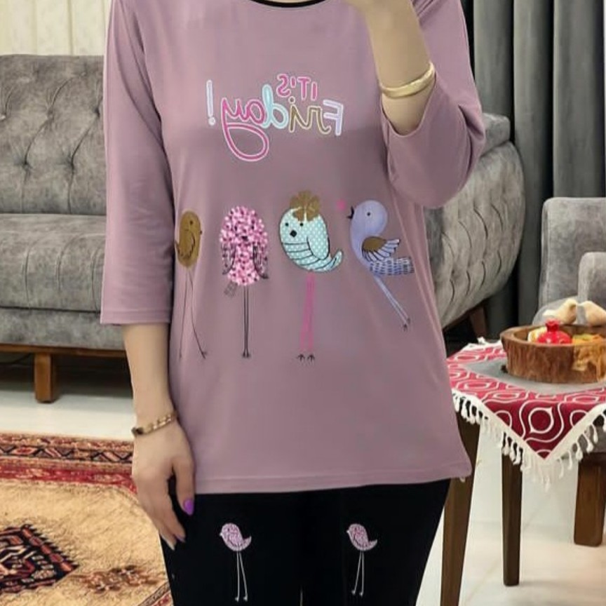 بلوز آستین سه ربع و شلوار زنانه