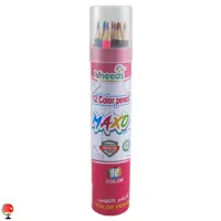 مداد رنگی 12 رنگ استوانه مکسو Vneeds دخترانه