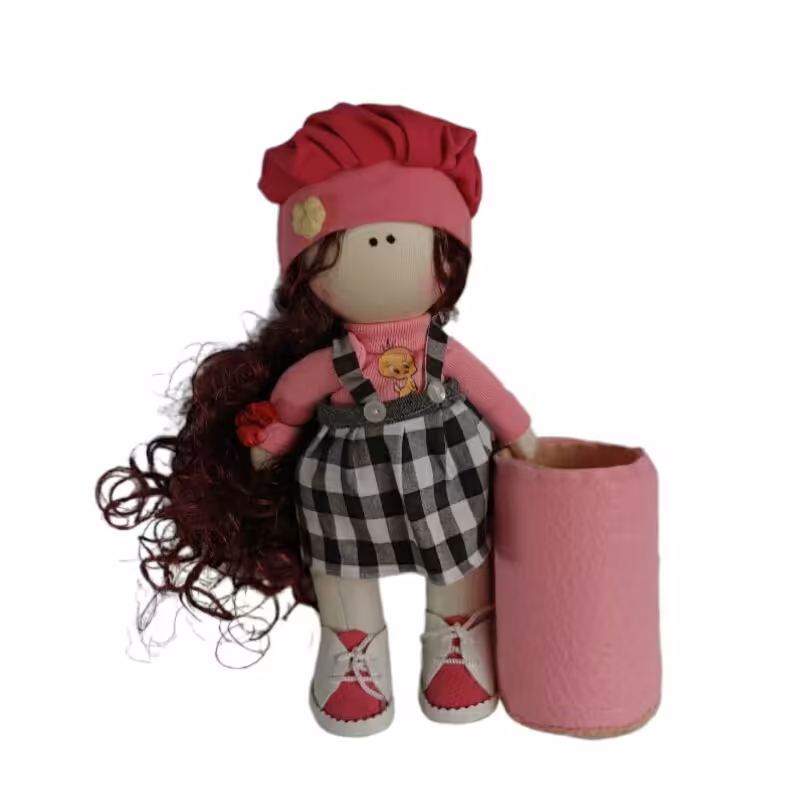 عروسک جامدادی مو شرابی