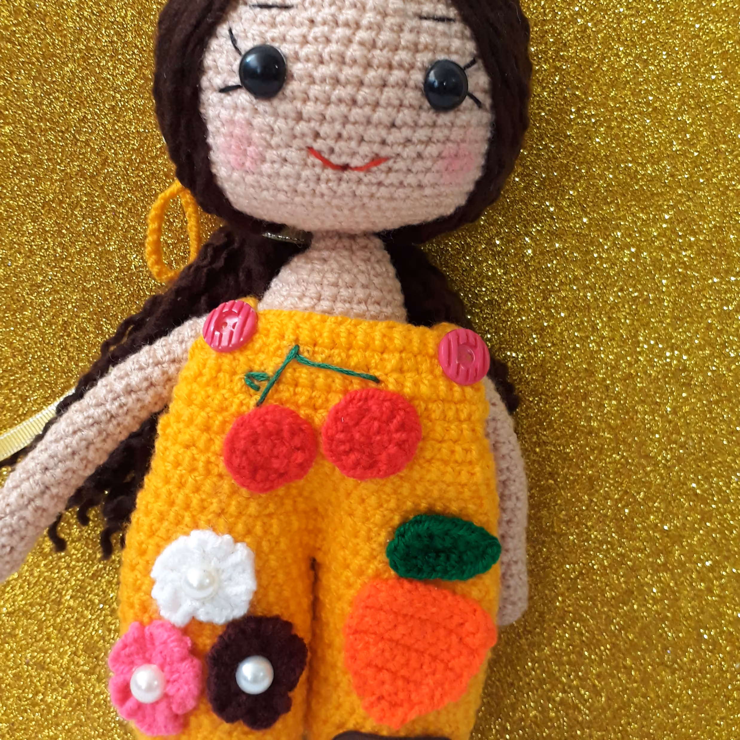 عروسک دست بافت  دختر موکمند