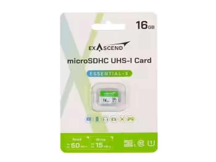 کارت حافظه MicroSDHC اگزاسند مدل ExAscend Essential-X UHS-I U1 V10 ظرفیت 16 گیگابایت