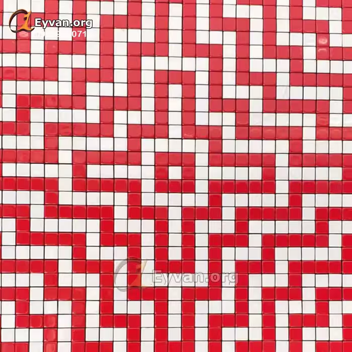 بین کابینتی قرمز سفید چسبدار کد 20410