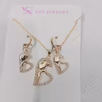 نیم ست استیل رنگ ثابت طرح زوج همراه بازنجیر