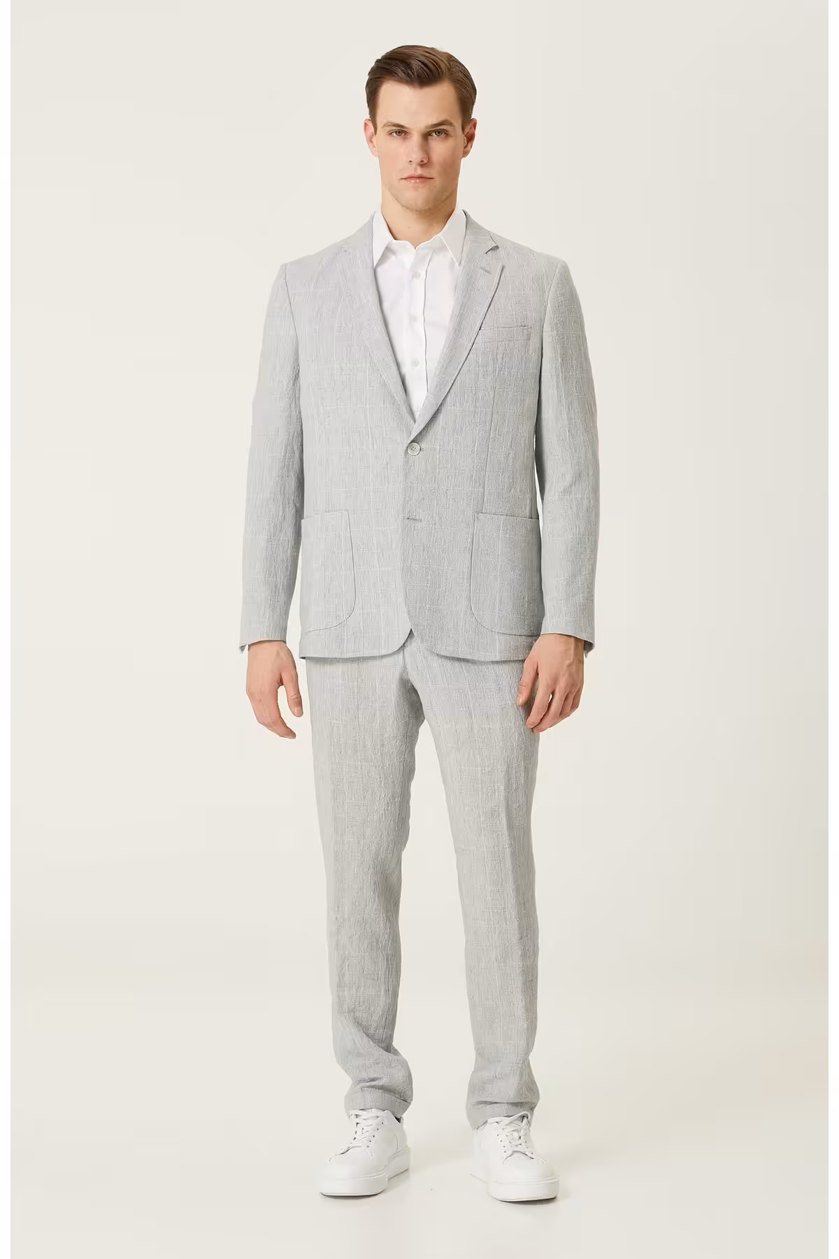 کت وشلوار خاکستری مردانه لباس های کتانی مربع محدود نتورک Network