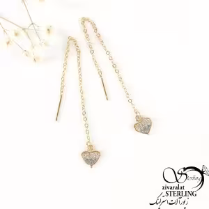 گوشواره قلبی بخیه برند استیل