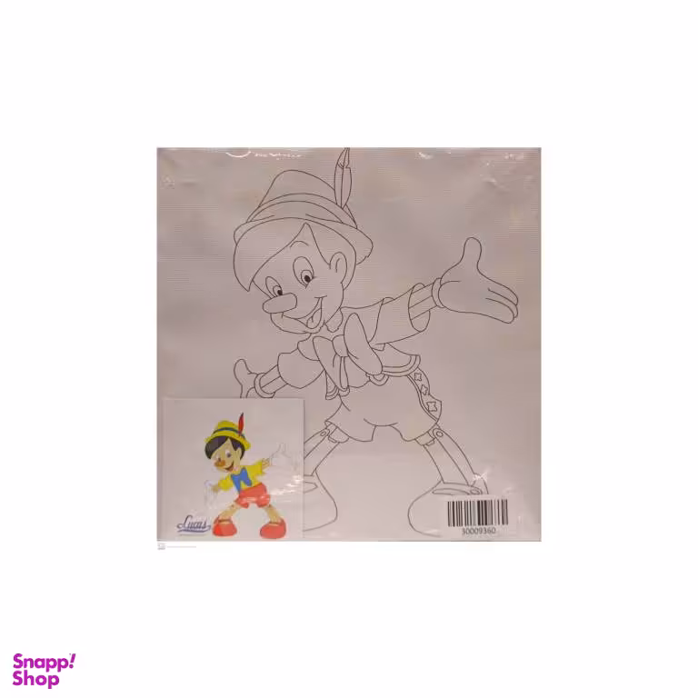 بوم رنگ آمیزی کد 9360 مدل پینوکیو سایز 20×20 سانتی متر به همراه گواش و قلم مو