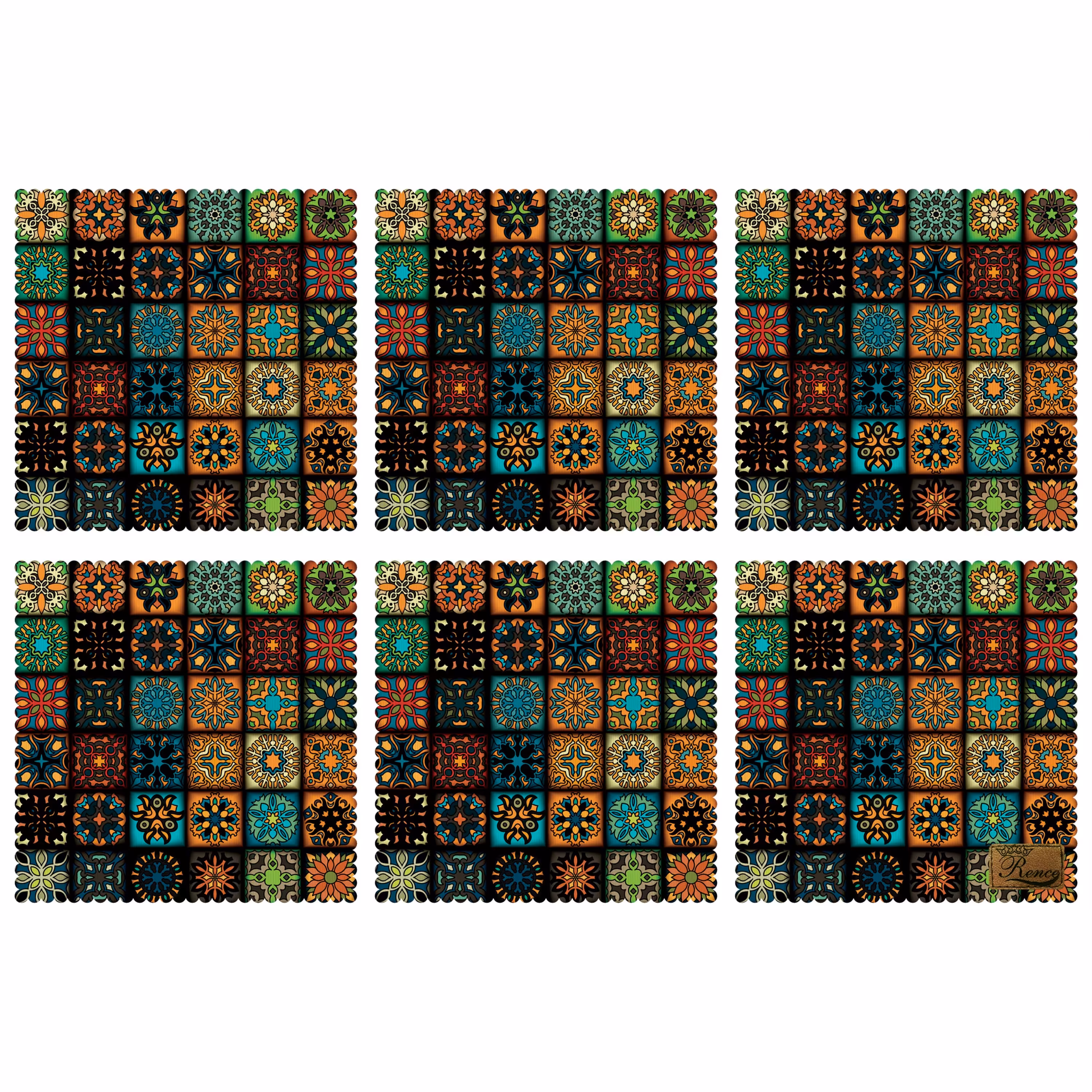 زیر بشقابی مربعی پارچه مخمل سایز 30 در 30 مدل U1-76 شرکت رنس