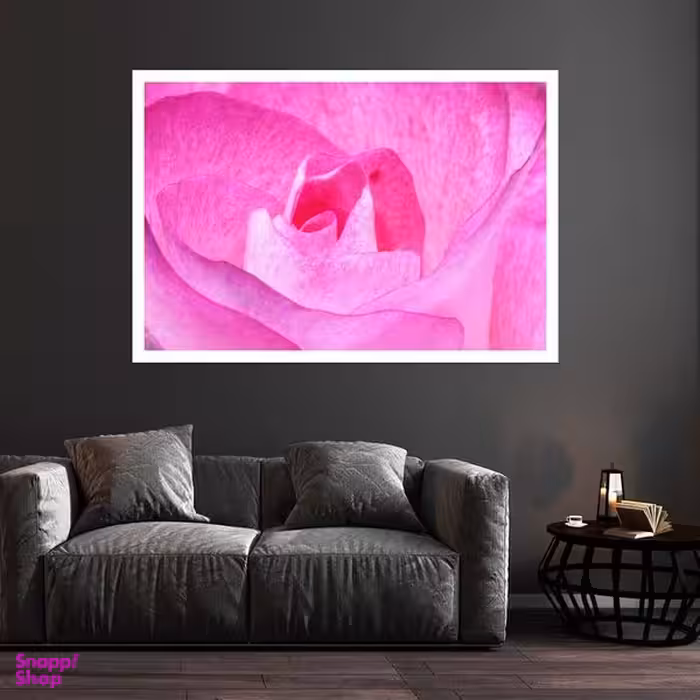 تابلو بکلیت طرح طبیعت و گل صورتی مدل قاب شاسی W-s8560