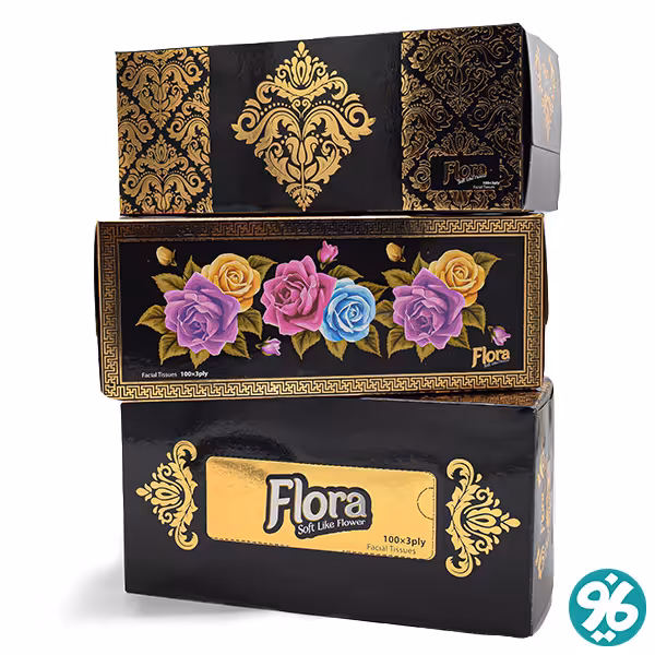 دستمال کاغذی طلاکوب فلورا 300 برگ