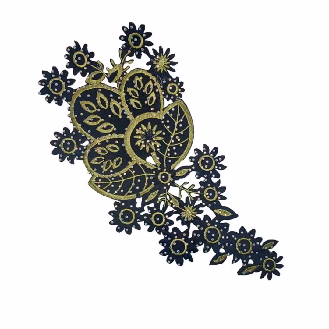 تکه دوزی اتویی نگین دار مدل گل