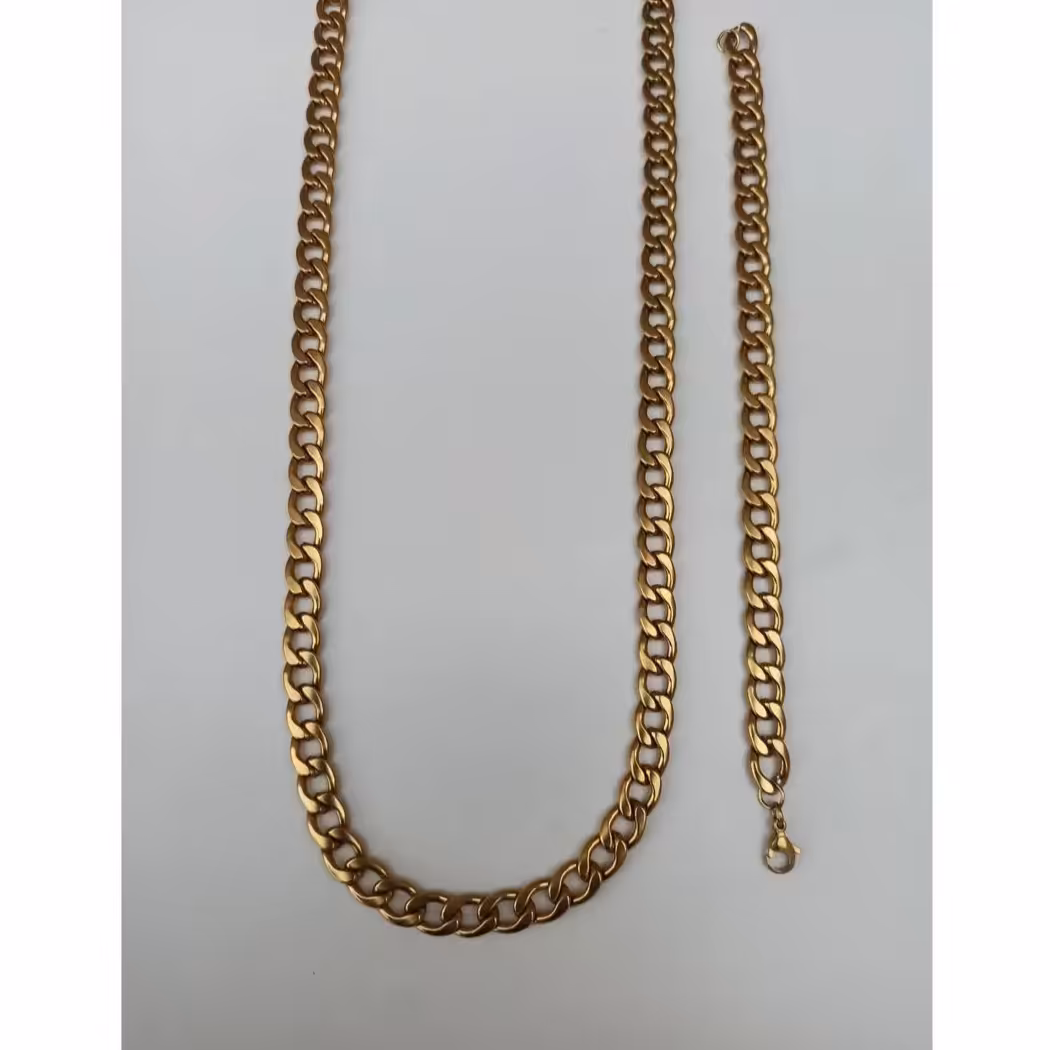 ست دستبند و گردنبند کارتیر استیل  سایز درشت 