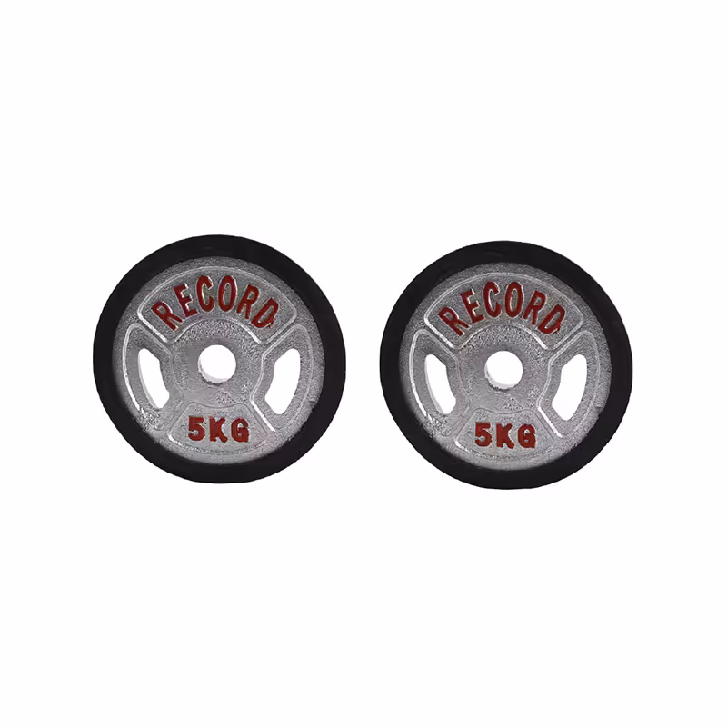 وزنه صفحه دمبل دور لاستیک 5 کیلوگرمی رکورد بسته دوعددی
