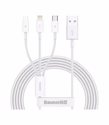 کابل سه سر باسئوس مدل Superior Fast Charging USB to M L C CAMLTYS-02 طول 1.5 متر