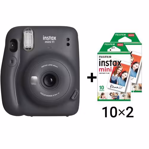 دوربین عکاسی چاپ سریع اینستکس مینی 11 فوجی   فیلم 20 تایی | FUJIFILM INSTAX MINI 11 (Charcoal Gray)