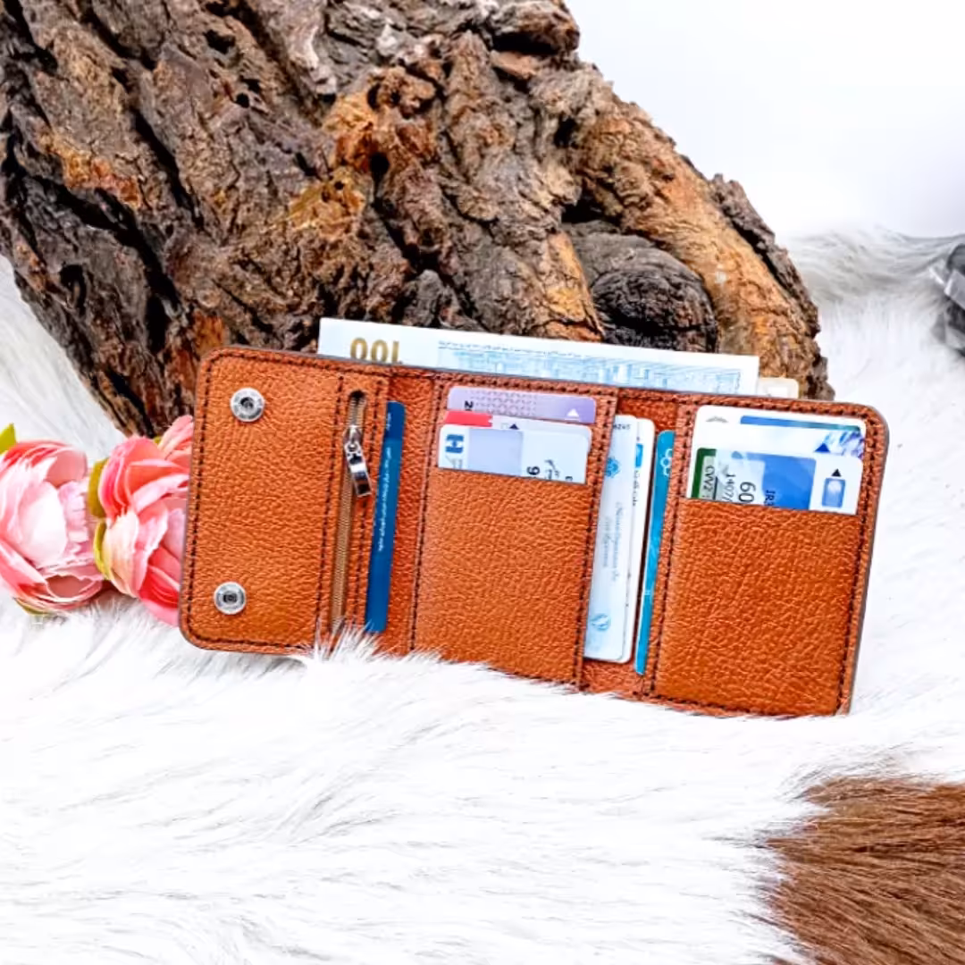 کیف جیبی سه لت چرم گاوی مدل عربی