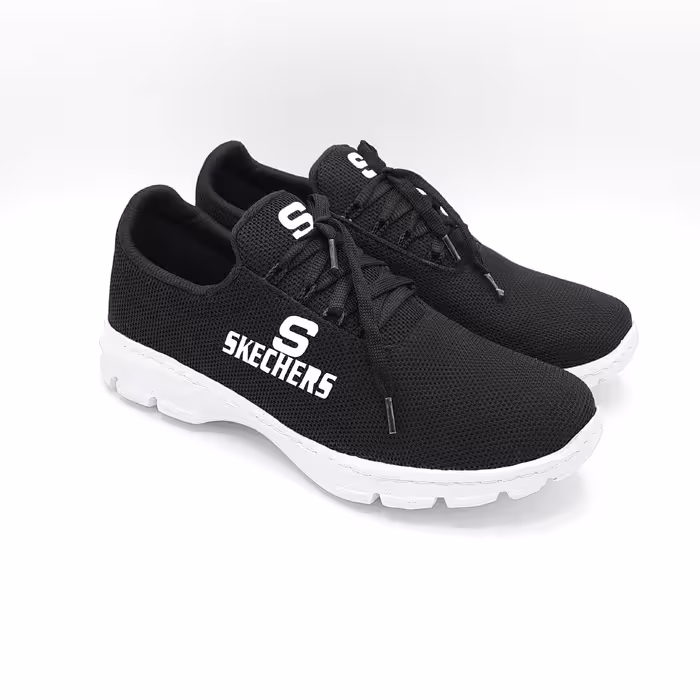 کفش  اسپرت ورزشی پیاده روی مردانه و زنانه خیلی راحت و نرم رنگ مشکی اسکیچرز بنددار( زیره نرم )  ارسال رایگان 22131