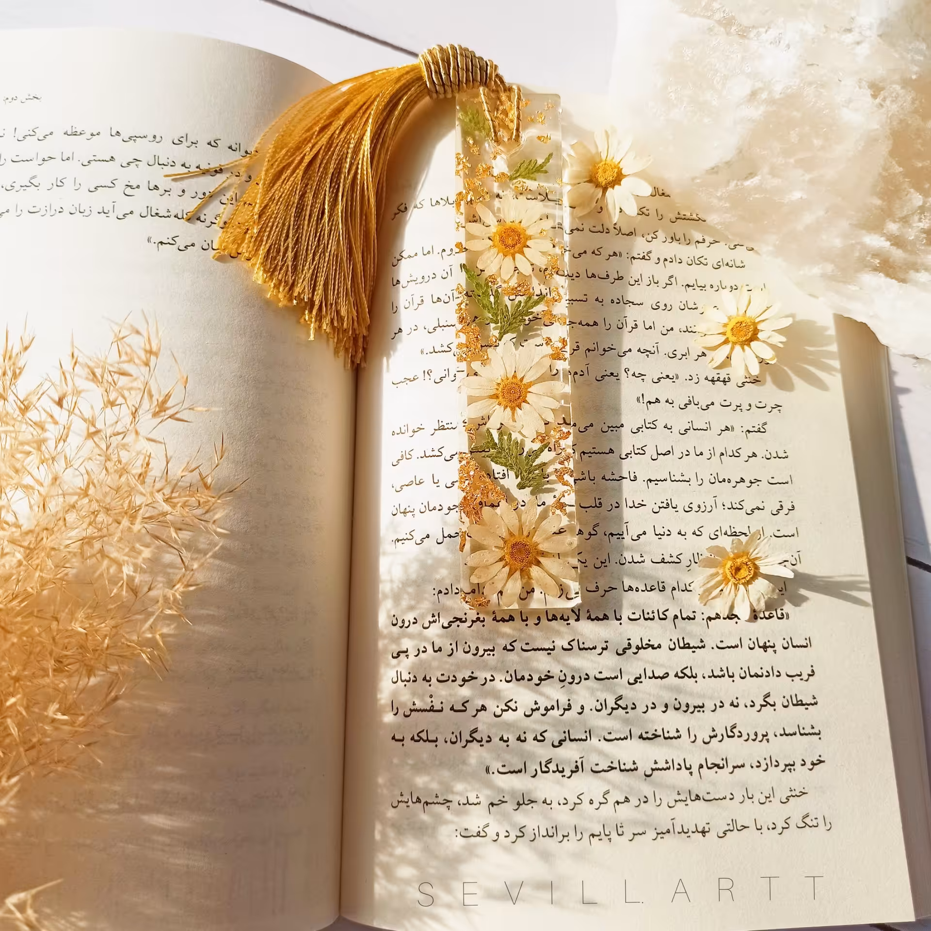 بوکمارک(نشانگر) کتاب گل بابونه طبیعی