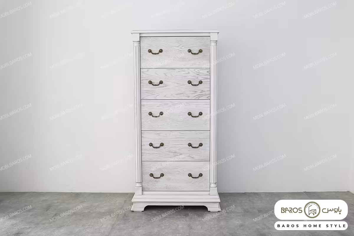 میز دراور و فایل سرویس خواب چوبی پانیذ