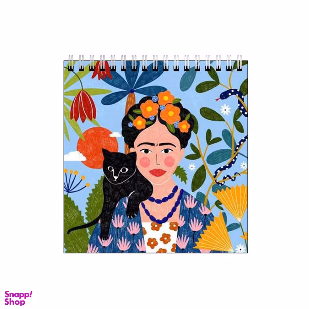 دفتر طراحی بامبیلیپ طرح فریدا و گربه و گل ها کد 3570014