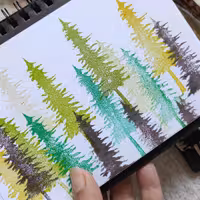 مهر  دست ساز   درخت  کاج جنگلی