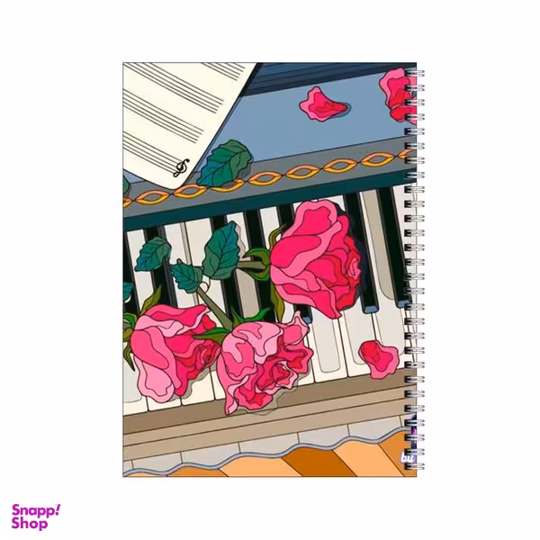 دفتر مشق 80 برگ بامبیلیپ طرح پیانو رز و نت کد 1883304