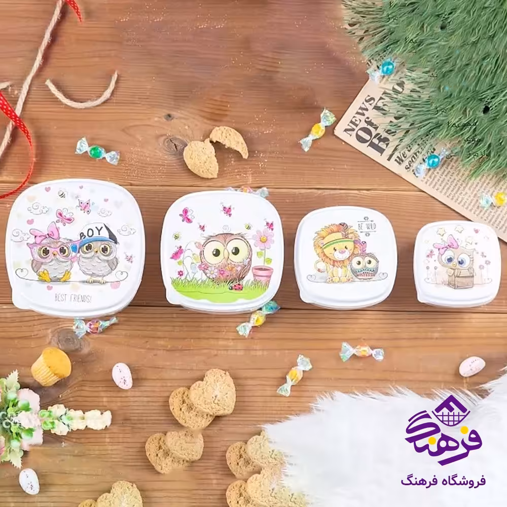 ست ظرف غذای زیبا بارانا مربع بلند