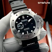 ساعت پنرای مردانه  اتومات بند رابر رنگ مشکی صفحه مشکی-سیلور