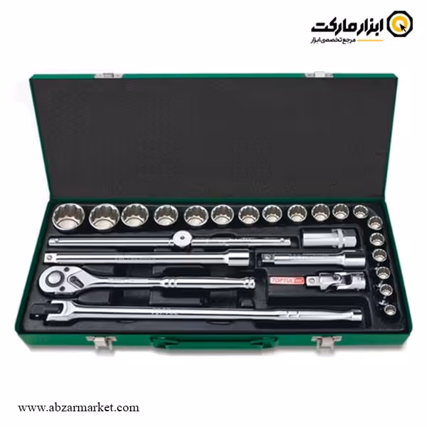 جعبه بکس تاپ تول اینچی 25 پارچه 12 پر 1/2 اینچ مدل GCAD2514