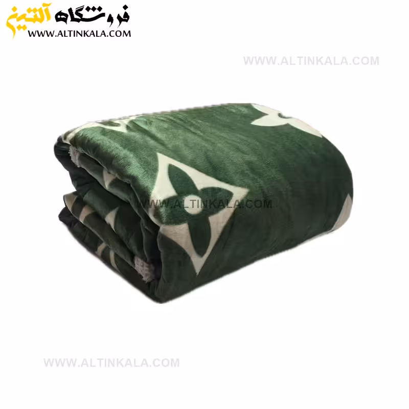 پتو گوسفندی نوجوان دولایه سایز 120×150 طرح لوییز سبز