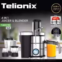 آبمیوه گیری چهار کاره تلیونیکس Telionix اصلی درجه یک وارداتی،آسیاب برقی،مخلوط کن برقی خارجی،خردکن،میکسر،شیکر،پس کرایه