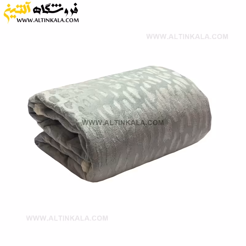 پتو گوسفندی نوجوان دولایه سایز 120×150 طرح سنگی طوسی روشن