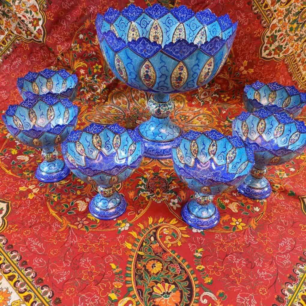 هفت سین زیبای ‌  میناکاری   جنس مس قابل شستشو و استفاده