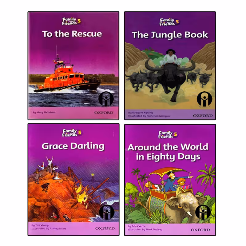 کتاب داستان Family And Friends 5 اثر جمعی از نویسندگان انتشارات الوندپویان چهار جلدی