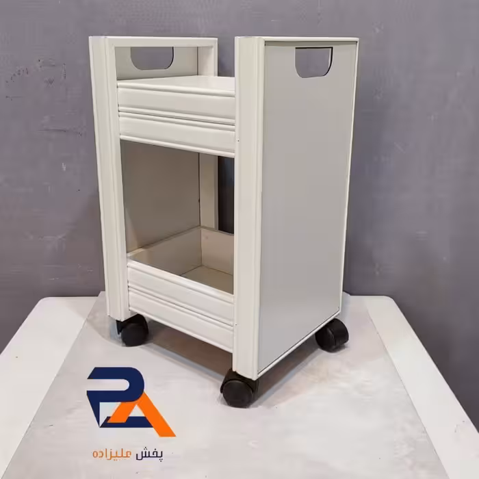 جا سیب زمینی وپیازی دو طبقه ویکتوریا بدون دسته جنس ام دی اف چرخ دار  